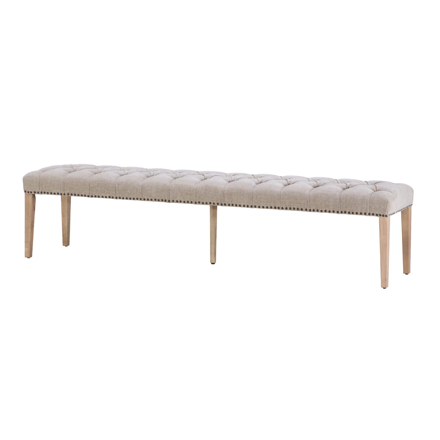 Jacob 200cm Greige Fabric Straight Dining Bench 3 Jacob 200cm Greige Fabric Straight Dining Bench