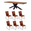 Harrington Oak 200cm Dining Table & 6 Clarence Tan Chairs -Housing Units Shop 6cfedf3d0d6f2a0746fad4da75739a44 1