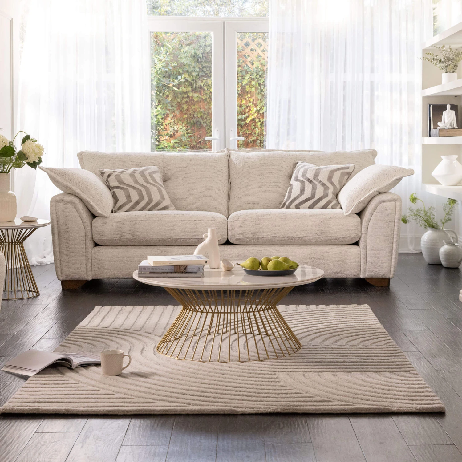 Tianna Avana Cream Fabric 3 Seater Sofa 3 Tianna Avana Cream Fabric 3 Seater Sofa
