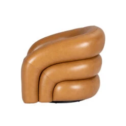 Glass House Arlo Brown Leather Swivel Chair -Housing Units Shop 6fe23e0cf082668659b5b3c97a716f3d