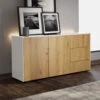 Frank Olsen Intelligent White Gloss & Oak 2 Door 3 Drawer Sideboard 2 Frank Olsen Intelligent White Gloss & Oak 2 Door 3 Drawer Sideboard -Housing Units Shop 700f15d1c3a19642dbaf5081abe59580
