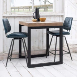 Kiara Dark Blue Counter Faux Leather Bar Chair -Housing Units Shop 7018504ab0985255f2db9b142a1551e0