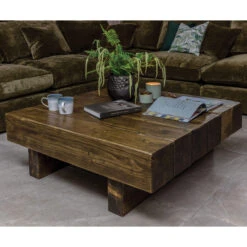Valmiera Reclaimed Wood 110cm Log Coffee Table