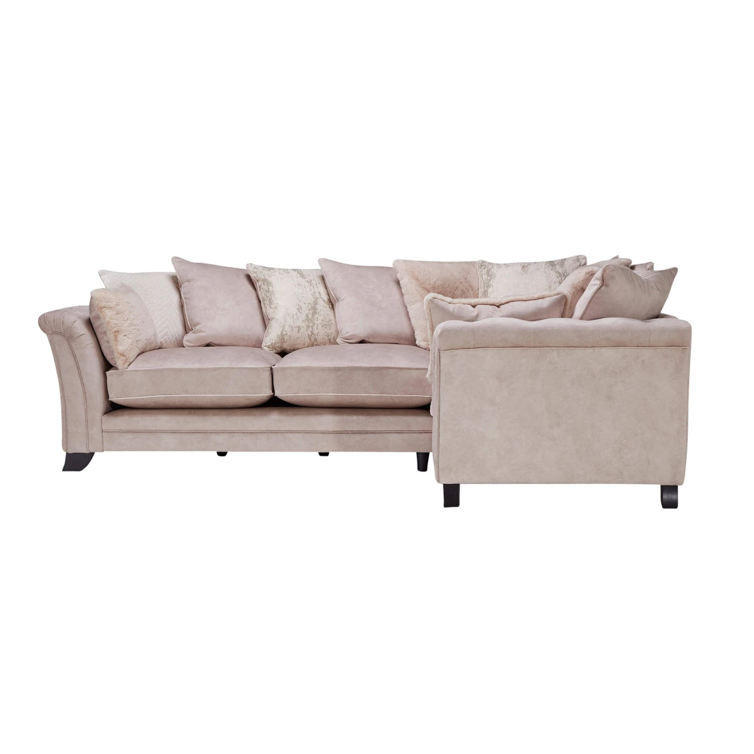 Fairfield Cream Fabric 4 Seater Pillow-Back Corner Sofa 4 Fairfield Cream Fabric 4 Seater Pillow-Back Corner Sofa - Image 2