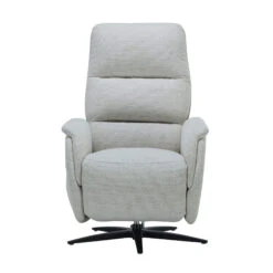 Caleri White Fabric Power Recliner Chair