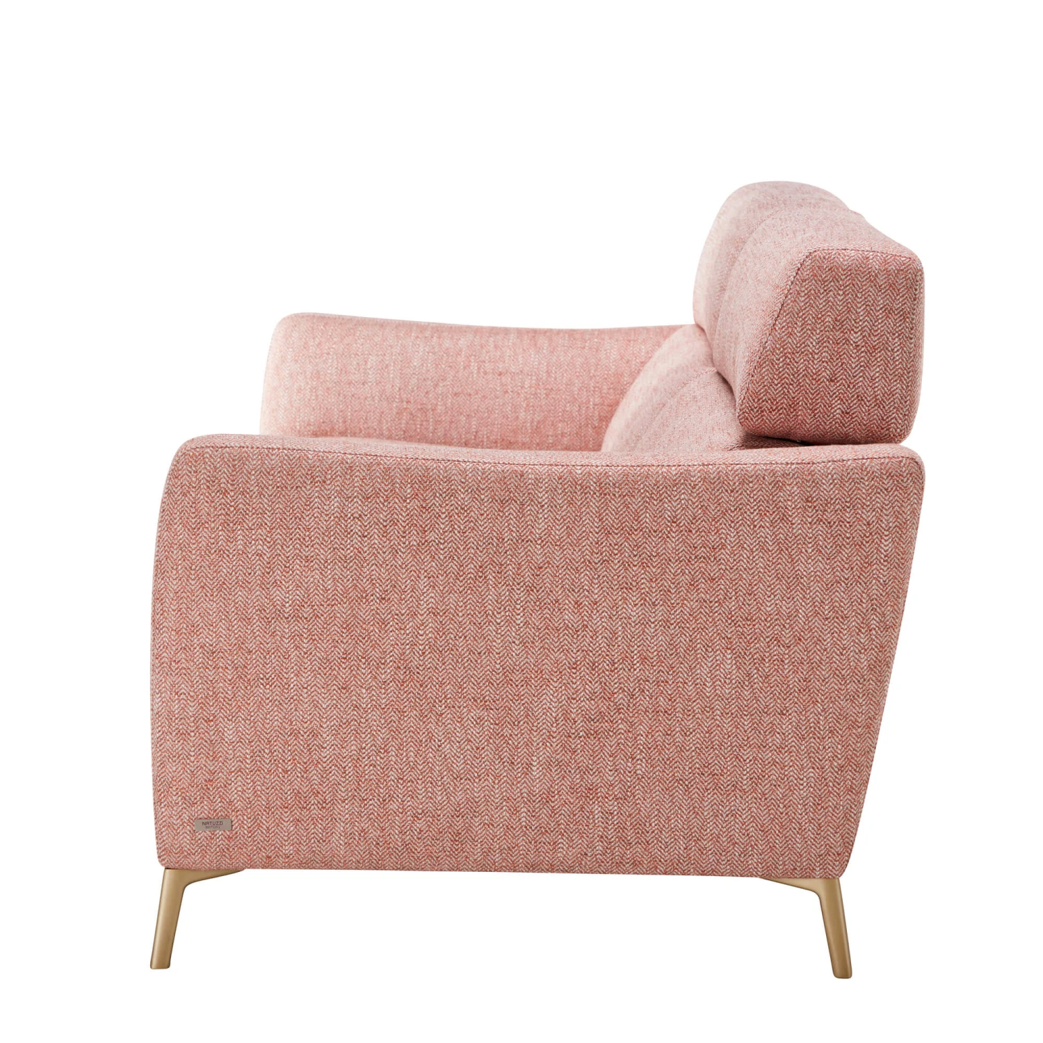 Natuzzi Greg Pink Fabric 3 Seater Sofa 5 Natuzzi Greg Pink Fabric 3 Seater Sofa - Image 3