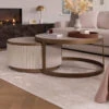 Serenity White And Copper Reeded Set Of 2 Coffee Tables