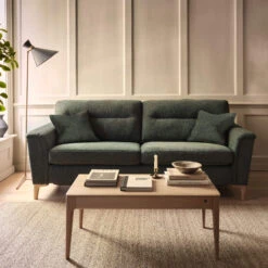 Ercol Sandford Green Fabric Large Sofa
