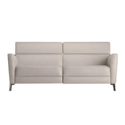 Natuzzi Greg Greige Leather 3 Seater Electric Recliner Sofa