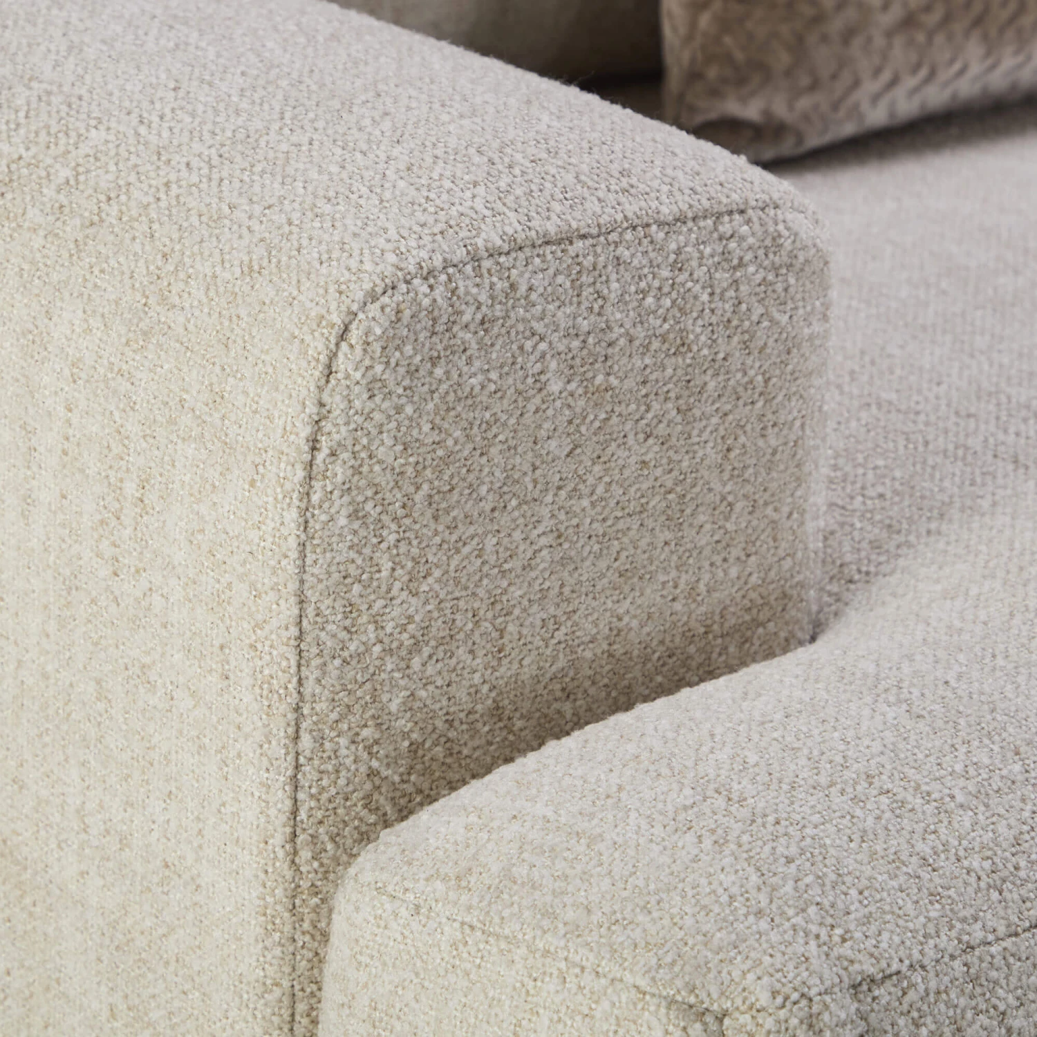 Naxos Large Tyne Natural Fabric Open End Left Arm Corner Group With Rectangular Table & Footstool 6 Naxos Large Tyne Natural Fabric Open End Left Arm Corner Group With Rectangular Table & Footstool - Image 4