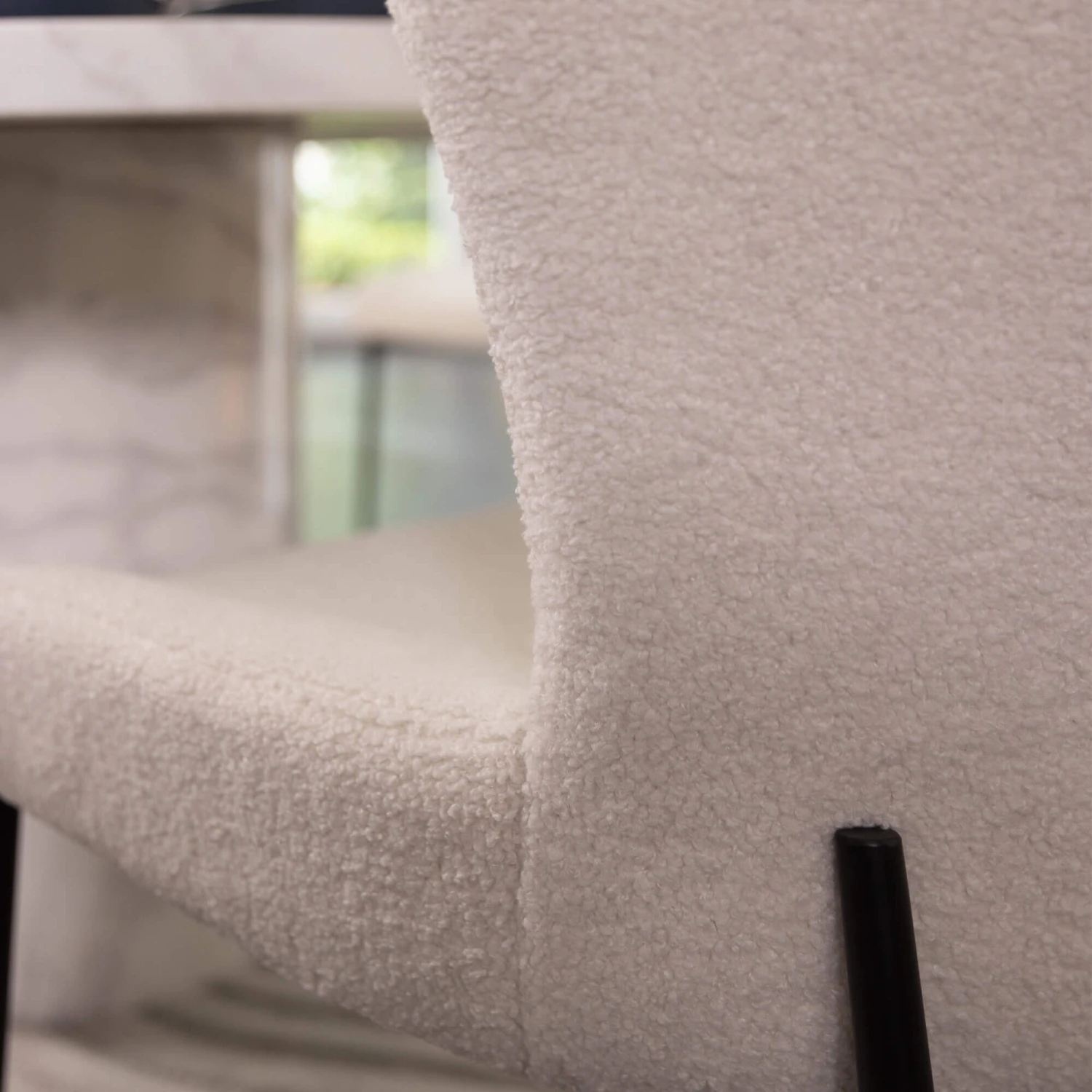 Savona Bone 130cm Round Marble Effect Dining Table & 4 Gabriel White Boucle Fabric Dining Chair 15 Savona Bone 130cm Round Marble Effect Dining Table & 4 Gabriel White Boucle Fabric Dining Chair - Image 13