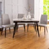 Monteverdi Sintered Stone Dining Table And 4 Bettina Grey Faux Leather Dining Chairs