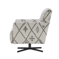 Isabella White Patterned Fabric Accent Swivel Chair -Housing Units Shop 7e221bc2208306bf22ddca8ed27d4913