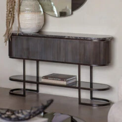 Libra Belvedere Black Reeded Console Table