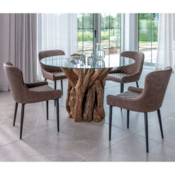 Java Teak 130cm Round Dining Table And 4 Manhattan Grey Dining Chairs 19 Java Teak 130cm Round Dining Table And 4 Manhattan Grey Dining Chairs -Housing Units Shop 7e8907e8dc6f47fa92f614b9837728df 1