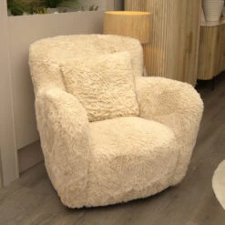 Joanna Sand Beige Faux Sheepskin Square Sofa Cushion -Housing Units Shop 7fb9143153b7b15860432e5ec8d2aa43