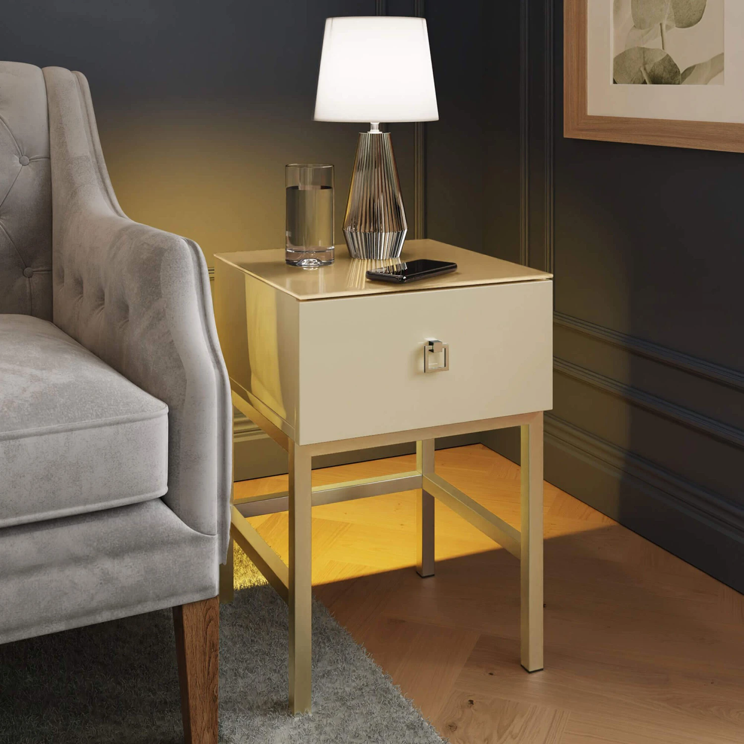 Frank Olsen Lyra Antique White Lamp Table 3 Frank Olsen Lyra Antique White Lamp Table