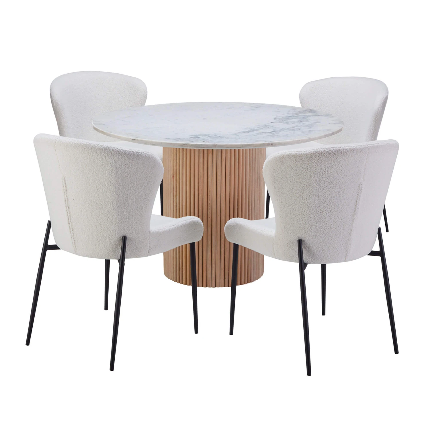 Rochelle 120cm Round Mango Wood & Marble Dining Table 7 Rochelle 120cm Round Mango Wood & Marble Dining Table - Image 5