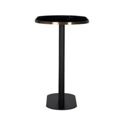 Zanzibar Oval Black Marble Effect Bar Table -Housing Units Shop 837bc480479424bfc570cc323d0e5de9