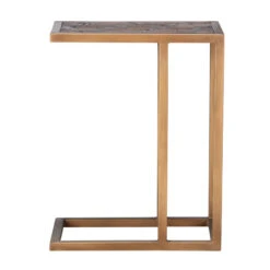 Olivia James Hemingway Mahogany Oak & Gold Side Table -Housing Units Shop 83c21433af1b4169a200029c5d5a67b7