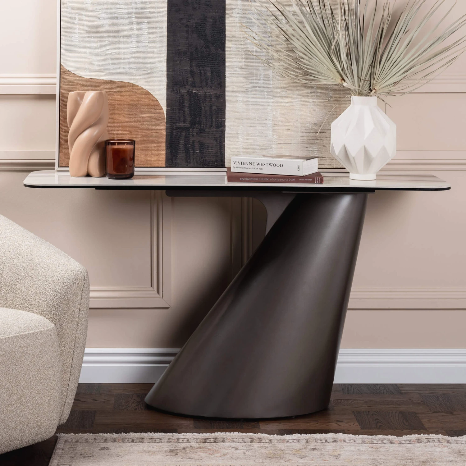 Glass House Brann Ceramic Console Table 3 Glass House Brann Ceramic Console Table