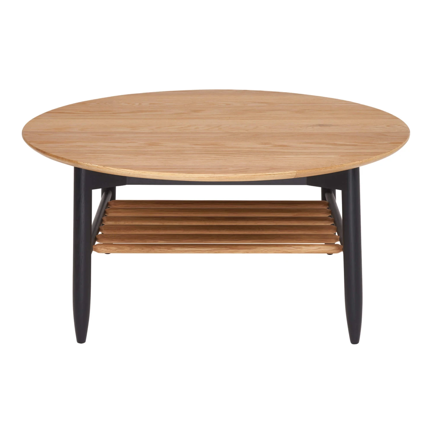 Ercol Monza Round Black Oak Coffee Table 3 Ercol Monza Round Black Oak Coffee Table