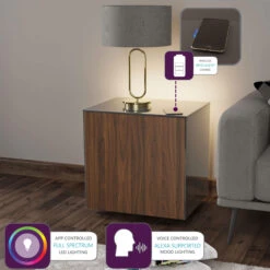 Frank Olsen Intelligent Grey Gloss & Walnut Side Table -Housing Units Shop 84b7230c14c19cc2d23e66df04df70a8