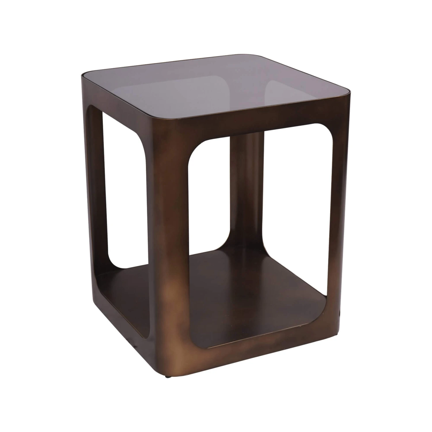 Libra Thorpe Metal Square Side Table With Glass Top 4 Libra Thorpe Metal Square Side Table With Glass Top - Image 2