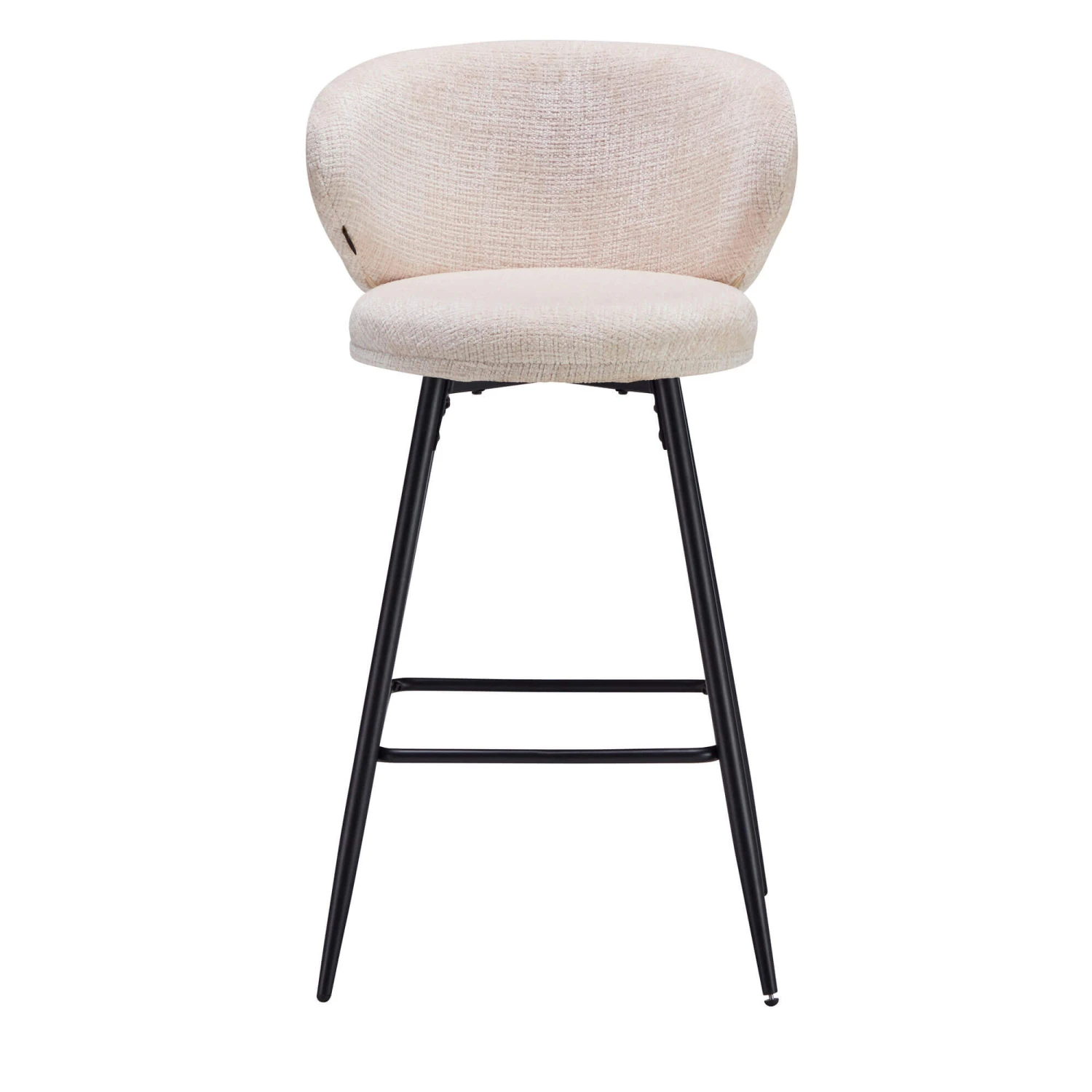 Richmond Interiors Mimi Beige Chenille Fabric Bar Stool 4 Richmond Interiors Mimi Beige Chenille Fabric Bar Stool - Image 2