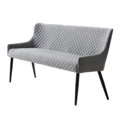 Toby Grey Velvet Sofa Dining Bench