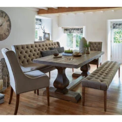 Jacob 200cm Taupe Velvet Straight Dining Bench -Housing Units Shop 857519cb3b302d232190650cea8fe1f1