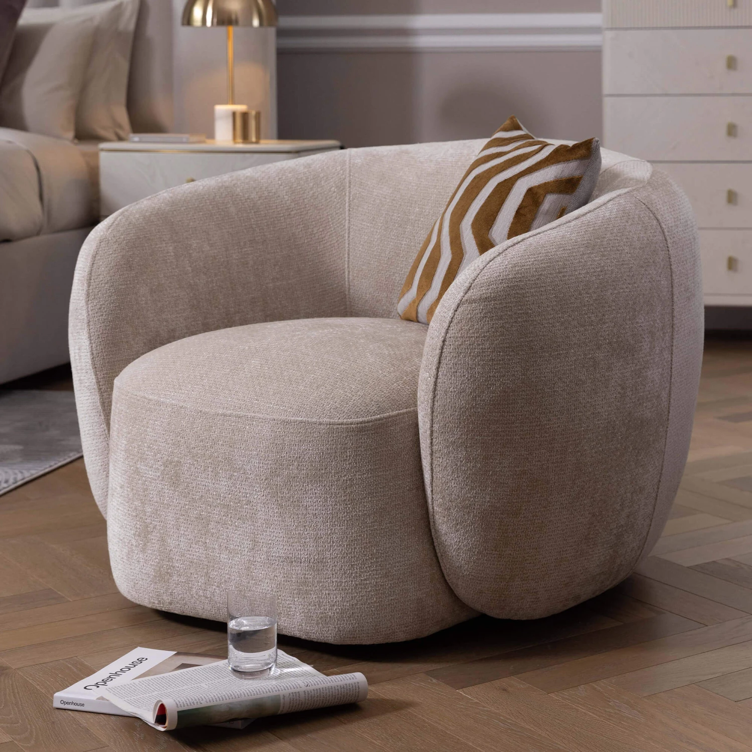 Rondo Cream Fabric Armchair 3 Rondo Cream Fabric Armchair