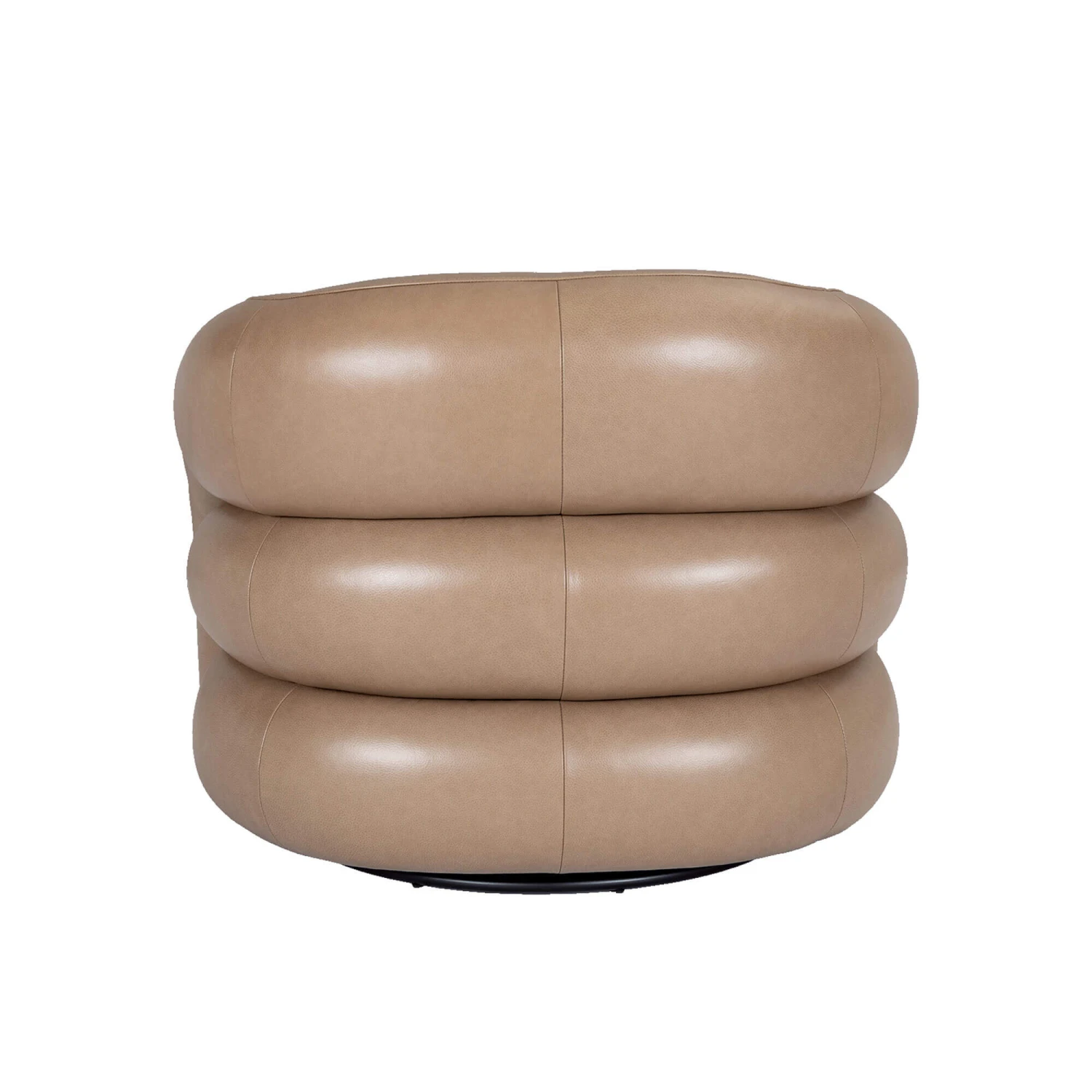 Glass House Arlo Taupe Leather Swivel Chair 7 Glass House Arlo Taupe Leather Swivel Chair - Image 5