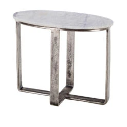 Casablanca Oval Side Table With Marble Top