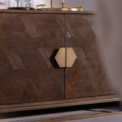 Olivia James Hemingway Mahogany Oak & Gold 2 Door Sideboard -Housing Units Shop 8a3ed347cfc75fe6151562858b7afcfa