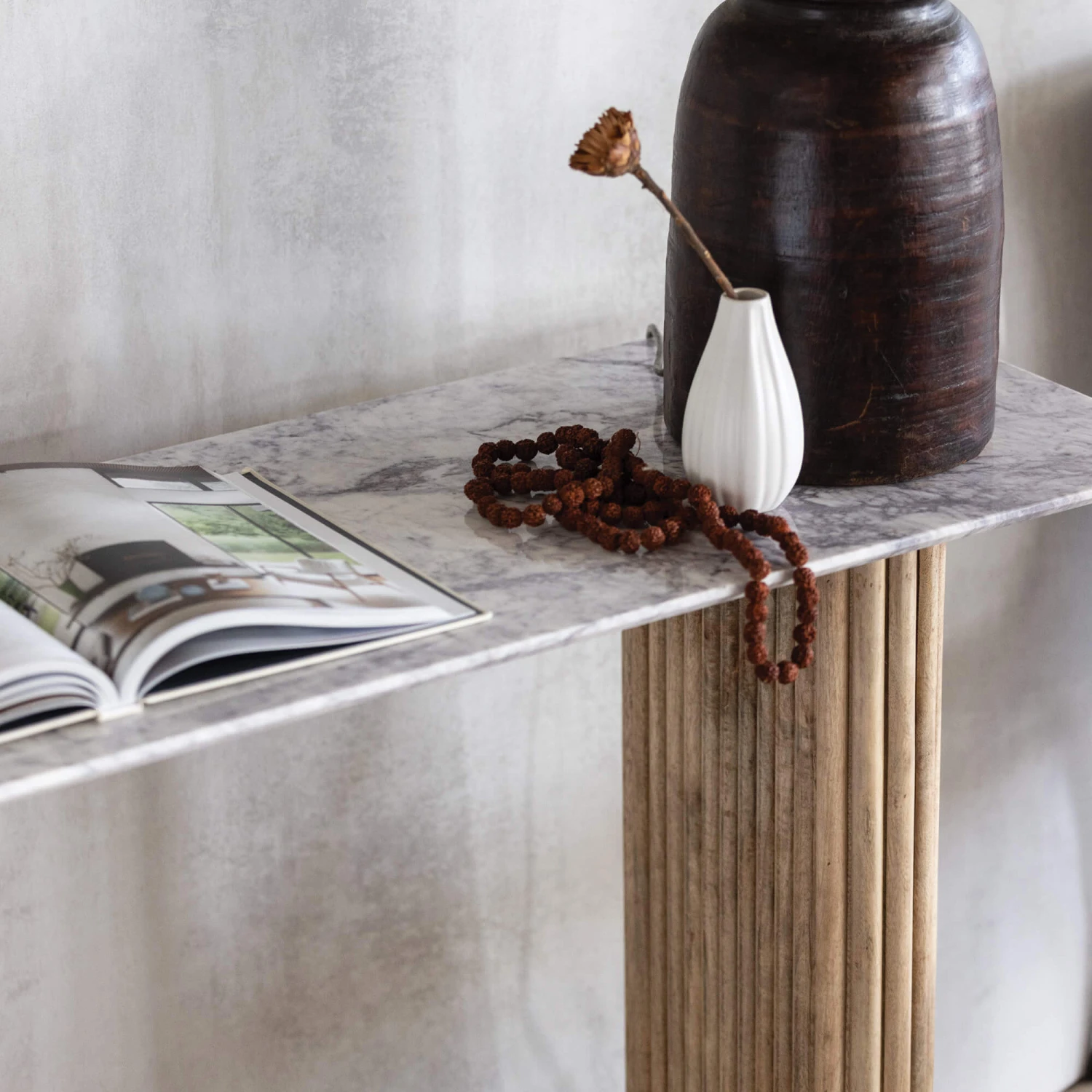 Rochelle Mango Wood & Marble Console Table 8 Rochelle Mango Wood & Marble Console Table - Image 6