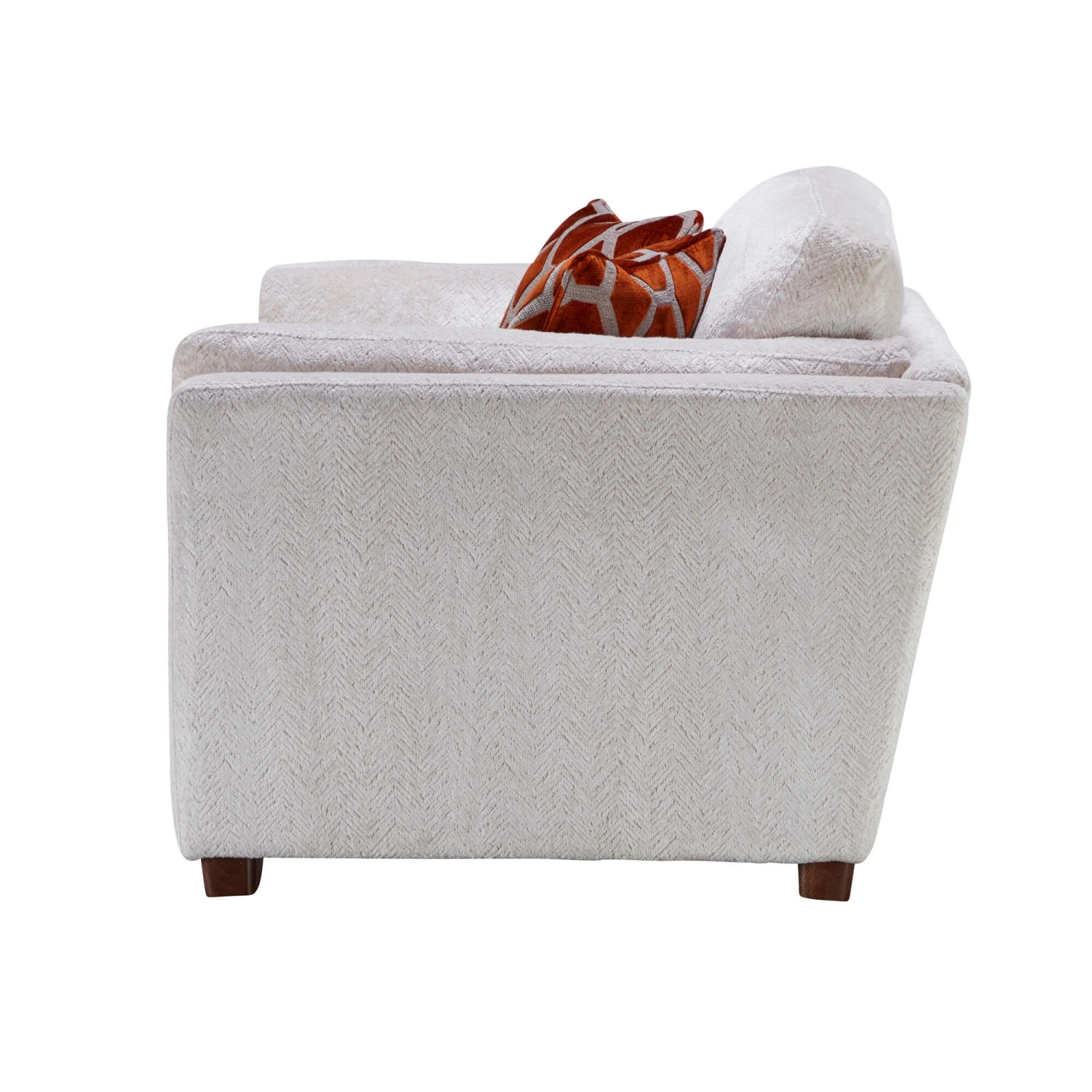 Mackenzie Ivory Chevron Textured Fabric Cuddler Sofa 5 Mackenzie Ivory Chevron Textured Fabric Cuddler Sofa - Image 3