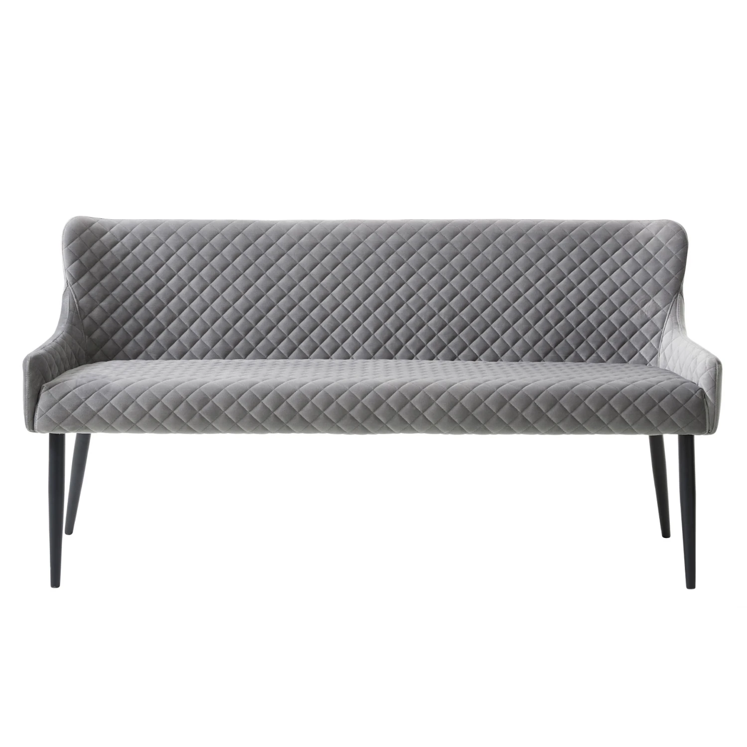 Toby Grey Velvet Sofa Dining Bench 4 Toby Grey Velvet Sofa Dining Bench - Image 2