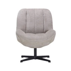 Zara Natural Fabric Accent Swivel Chair