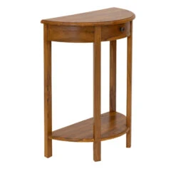 Helena Half Moon Teak Wood Console Table