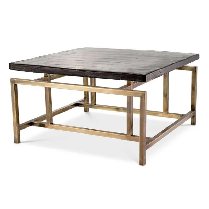 Eichholtz Schlumberg Vintage Brass Finish Coffee Table 4 Eichholtz Schlumberg Vintage Brass Finish Coffee Table - Image 2