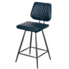Kiara Dark Blue Counter Faux Leather Bar Chair