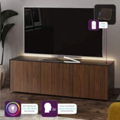 Frank Olsen Intelligent 150cm Black Gloss & Walnut TV Unit -Housing Units Shop 96551d31823c3be2b78fdd6ff3392f35