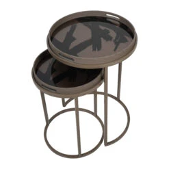 Libra Brushstroke Set Of 2 Side Tables With Removable Trays -Housing Units Shop 9a180201be7cc311f9c864f01969c18a