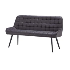 Moretti Grey Faux Leather 160cm Dining Bench