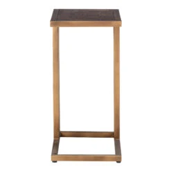 Olivia James Hemingway Mahogany Oak & Gold Side Table -Housing Units Shop 9bcda141e8750919791f88a624efebbf