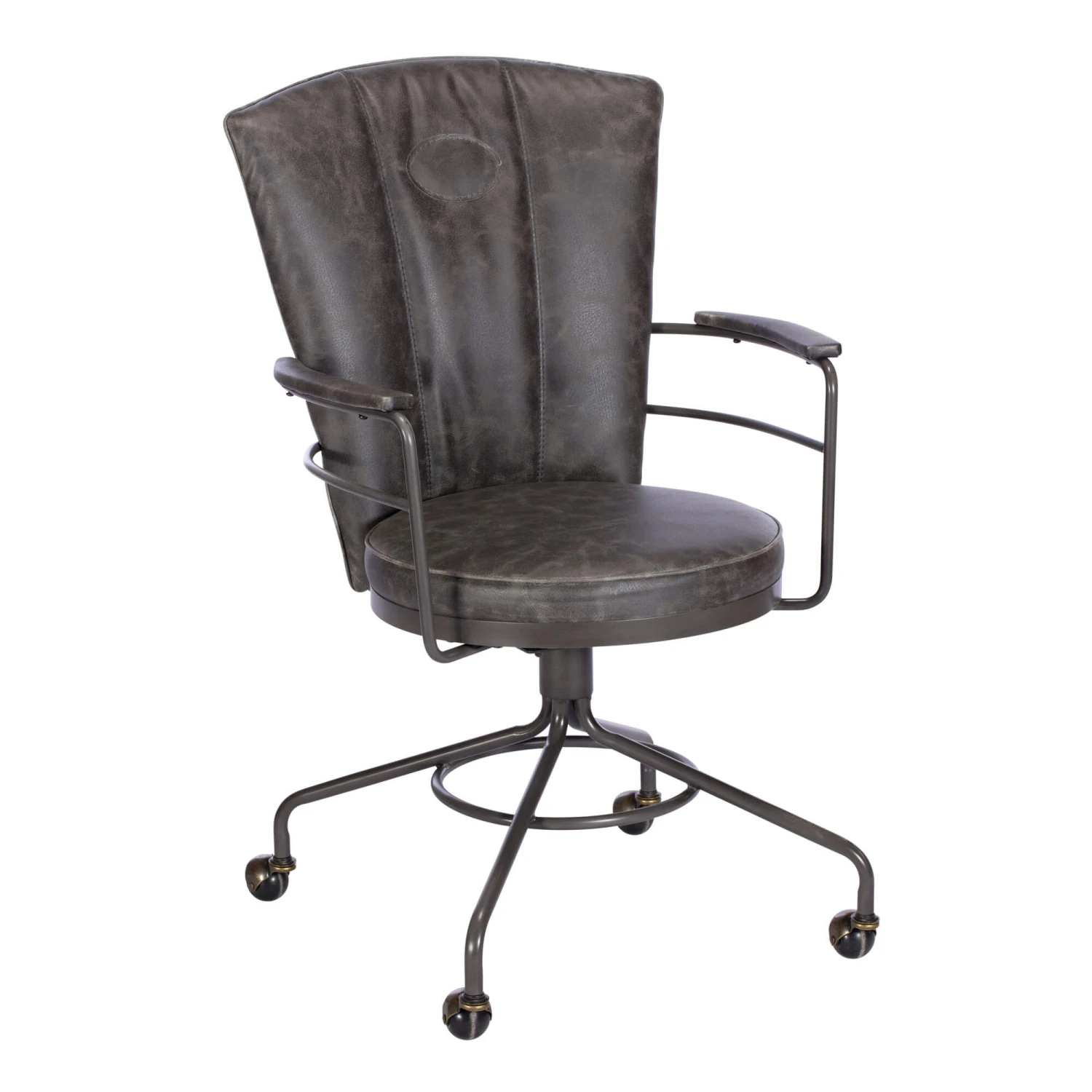 Casey Grey Faux Leather Office Chair 4 Casey Grey Faux Leather Office Chair - Image 3