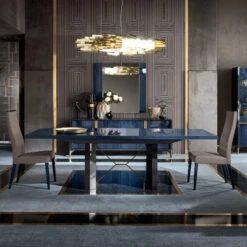 Celeste High Gloss Cobalt Blue 196cm Extending Dining Table & 6 High-Back Grey Faux Leather Chairs -Housing Units Shop 9ed6808147681d4220ea30e94cdbbac8 1