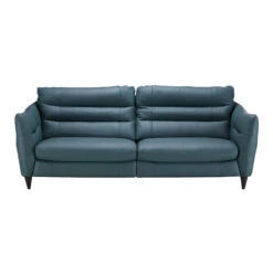 Carrera Teal Blue Leather 3 Seater Maxi Electric Recliner Sofa