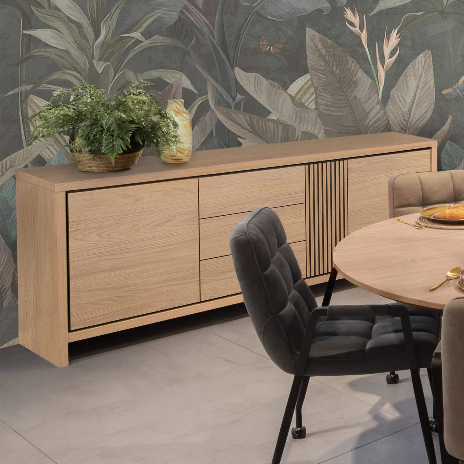 Mariana 205cm Light Oak Sideboard 3 Mariana 205cm Light Oak Sideboard